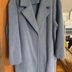 Nordstrom Long Lapel Light Blue Teddy Coat